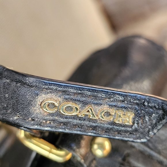 COACH Vintage Y2K 61320-25601 Black Leather Poppy East West Satchel Hand Bag - Picture 4 of 16